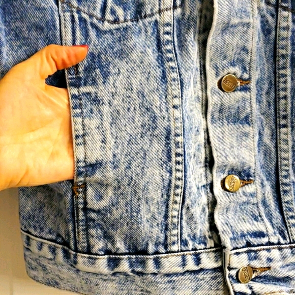 Vintage 80s First Acid Washed Jeans Jacket EUC - Picture 5 of 15